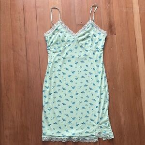 Brand New Floral Lace Trim Mini Dress